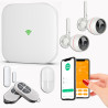 Système de Vidéosurveillance 2 x Caméras IP | HUB Alarme Connectée 4G | Protection Périmétrique et Détection de mouvement